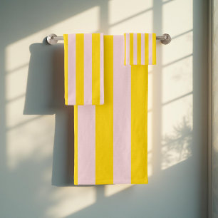 Yellow Stripes Pattern Stylish, Modern, & Elegant Bath Towel Set