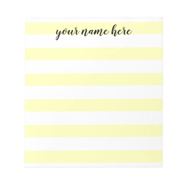 Yellow Stripes Personalised Notepad (Front)