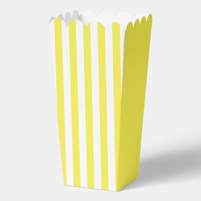Yellow Stripes Popcorn Favour Box (Front)