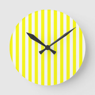 Yellow Stripes Round Clock