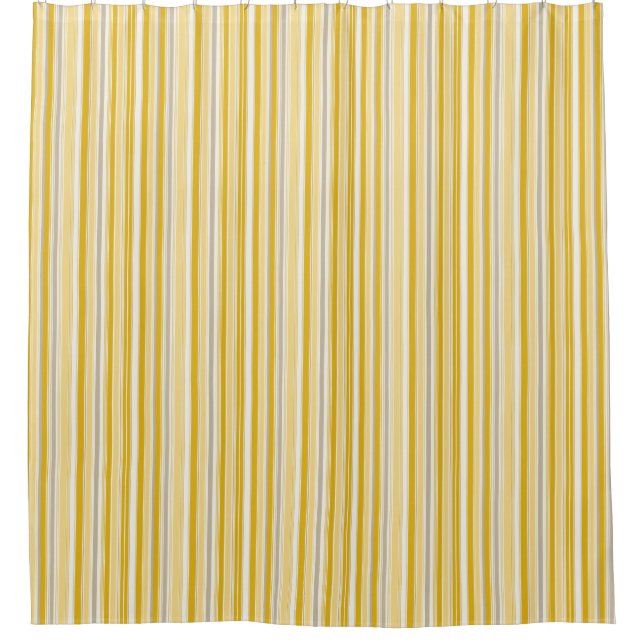 yellow stripes shower curtain (Front)
