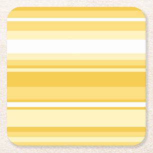 Yellow stripes square paper coaster