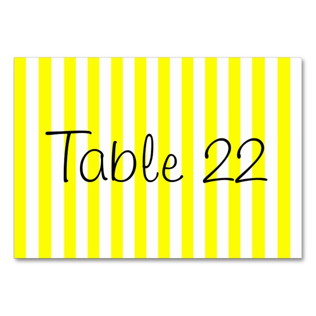 Yellow Stripes Table Number (Front)