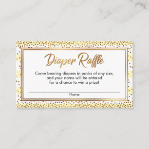 Yellow Stripes w/ Confetti Diaper Raffle Cards