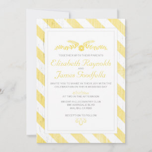 Yellow Stripes Wedding Invitations