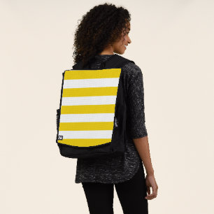Yellow Stripes, White Stripes, Striped Pattern Backpack