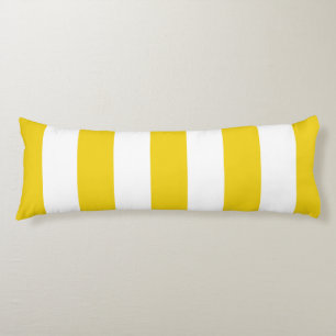 Yellow Stripes, White Stripes, Striped Pattern Body Cushion