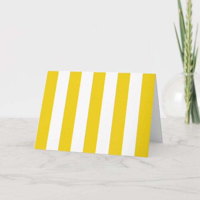Yellow Stripes, White Stripes, Striped Pattern Card (Front)