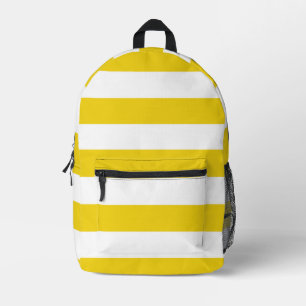 Yellow Stripes, White Stripes, Striped Pattern Printed Backpack