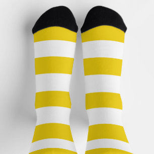 Yellow Stripes, White Stripes, Striped Pattern Socks