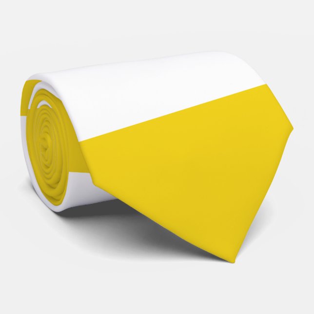 Yellow Stripes, White Stripes, Striped Pattern Tie (Rolled)