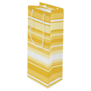 Yellow stripes wine gift bag