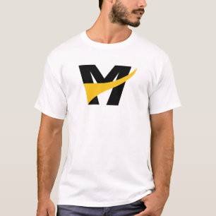 Yellow Stylised Bold Geometric Letter M T-Shirt