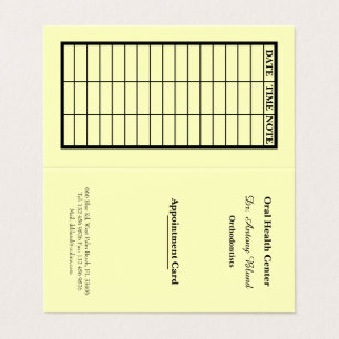 Yellow Stylish Dentist Appointment Card