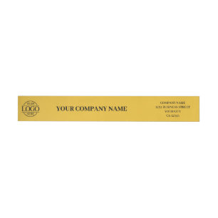 Yellow Stylish Elegant Branded Business Logo Wrap Around Label