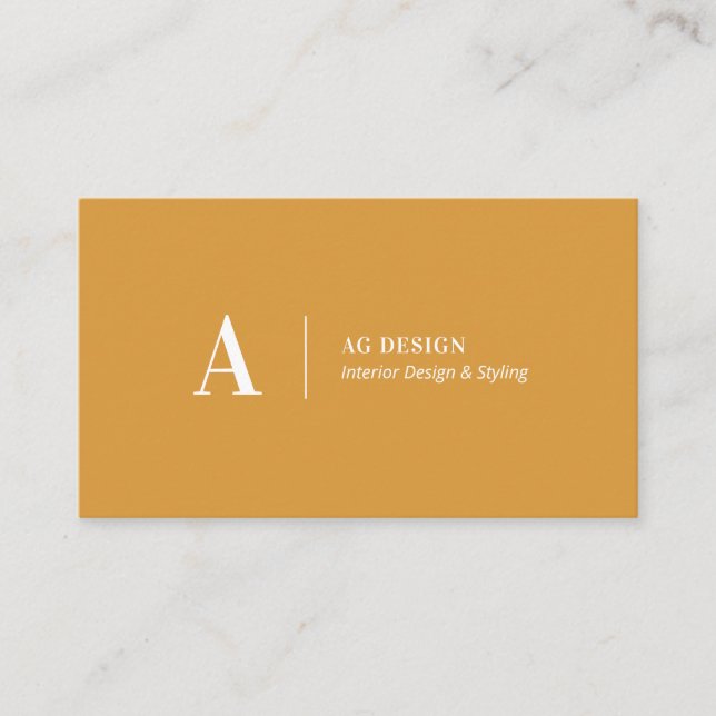 Yellow Stylish Modern Minimal Business Cards (Front)