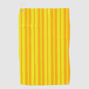 Yellow Stylish Stripes Pattern Design Golf Towel