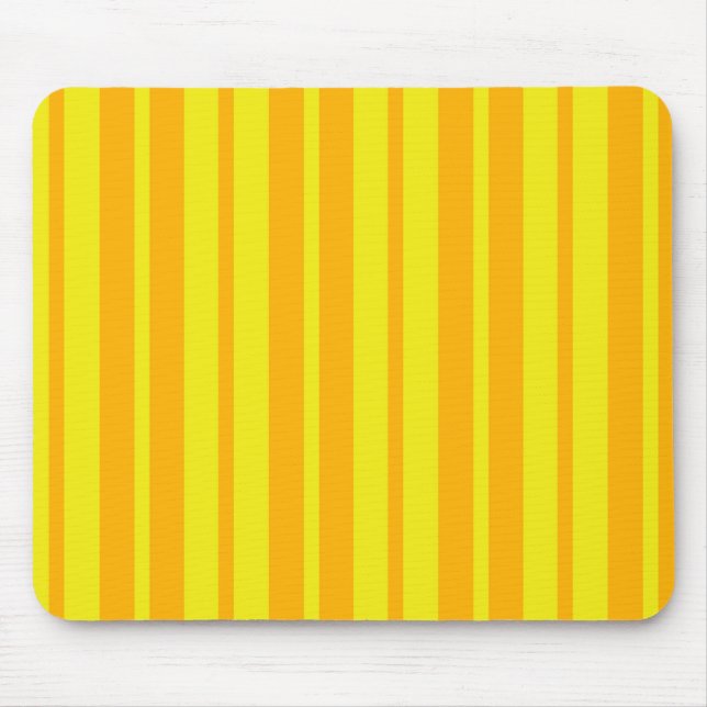Yellow Stylish Stripes Pattern Design  Mouse Mat (Front)