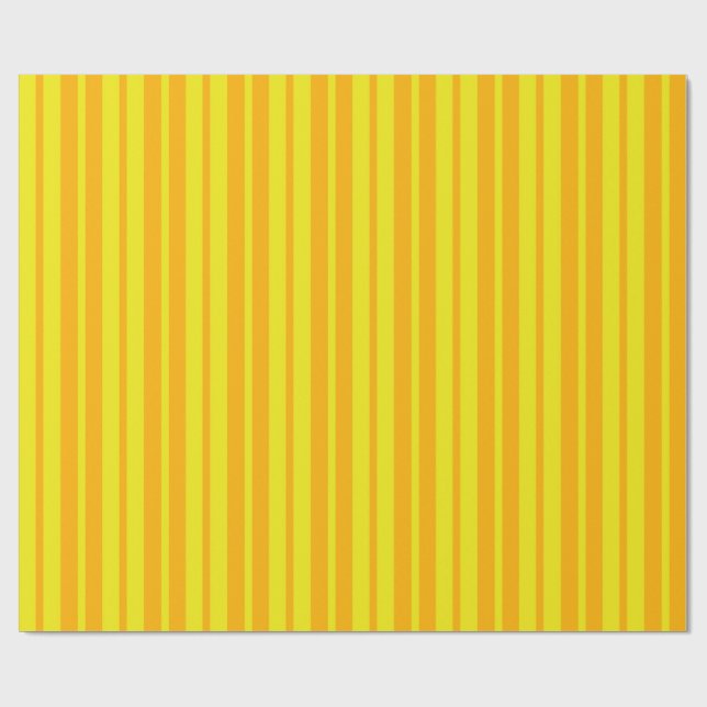 Yellow Stylish Stripes Pattern Design  Wrapping Paper (Flat)