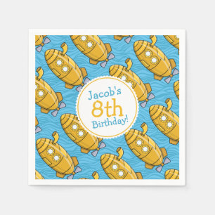 Yellow Submarine Boy's Birthday Napkin