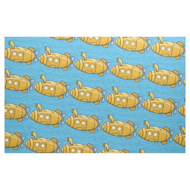 Yellow Submarine Cartoon Fabric (Fat Quarter)