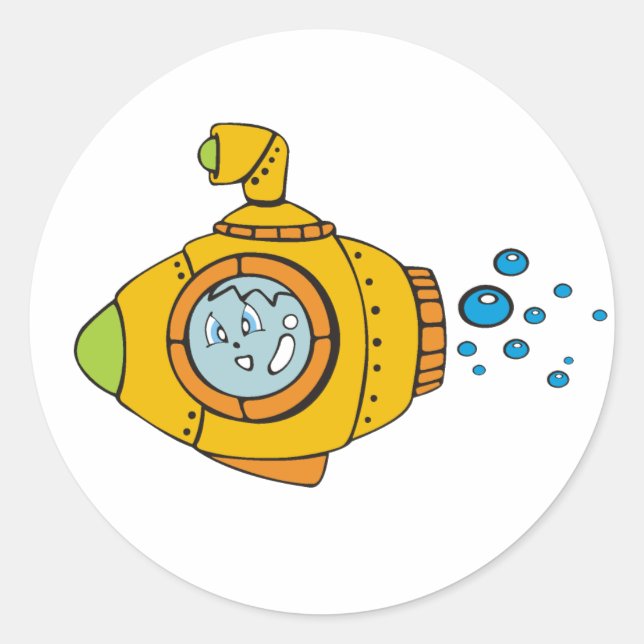 Yellow Submarine Classic Round Sticker (Front)
