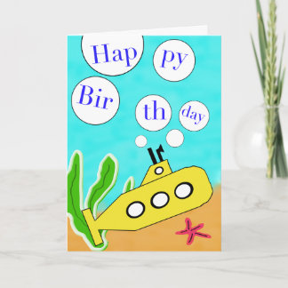 Yellow Submarine Happy Birthday Card