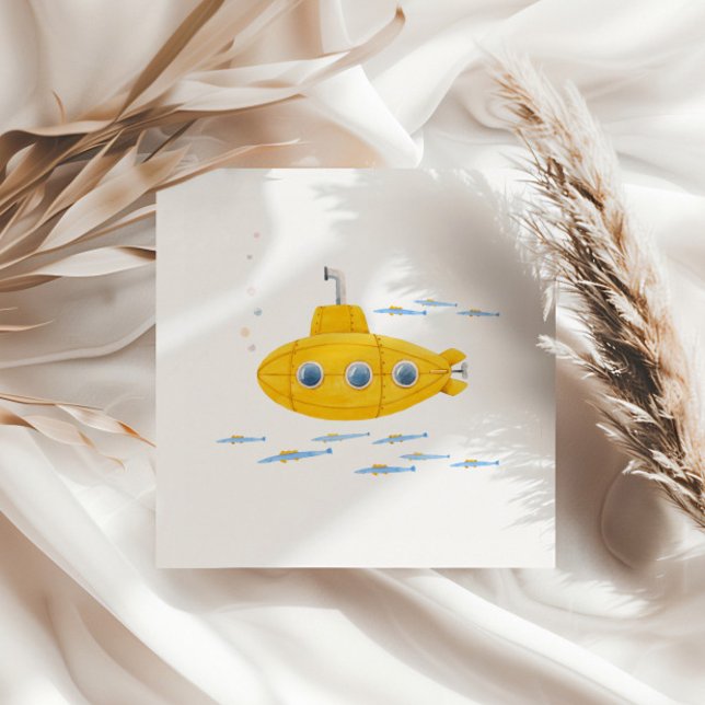 Yellow Submarine Kids Birthday Napkin (Creator Uploaded)