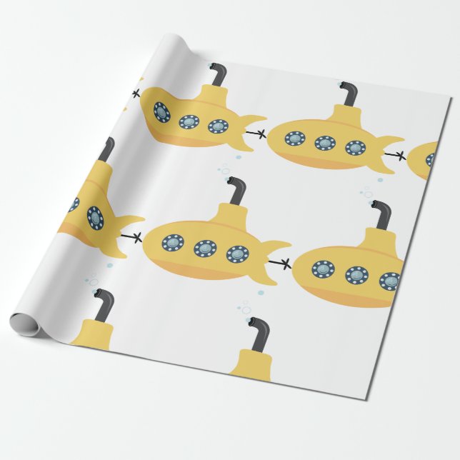 Yellow Submarine Wrapping Paper (Unrolled)