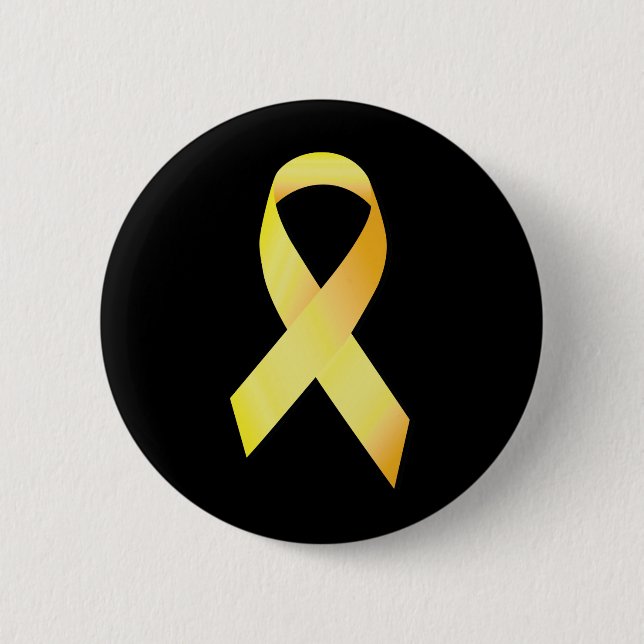 Yellow Suicide Prevention Ribbon 6 Cm Round Badge (Front)