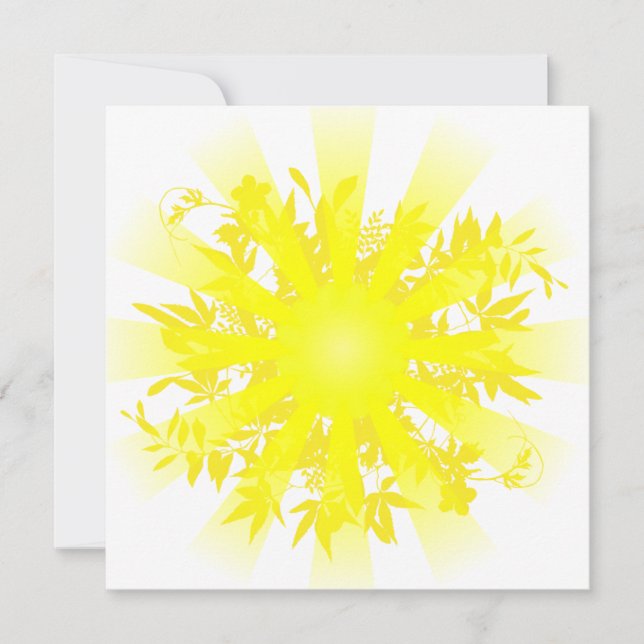 Yellow Summer Sun Greeting Card (Front)
