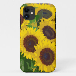 Yellow summer sunflowers iPhone 11 case