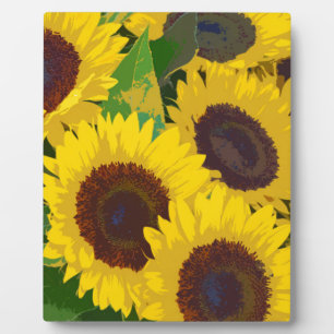 Yellow summer sunflowers plaque