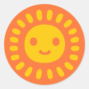 Yellow Sun Art Classic Round Sticker