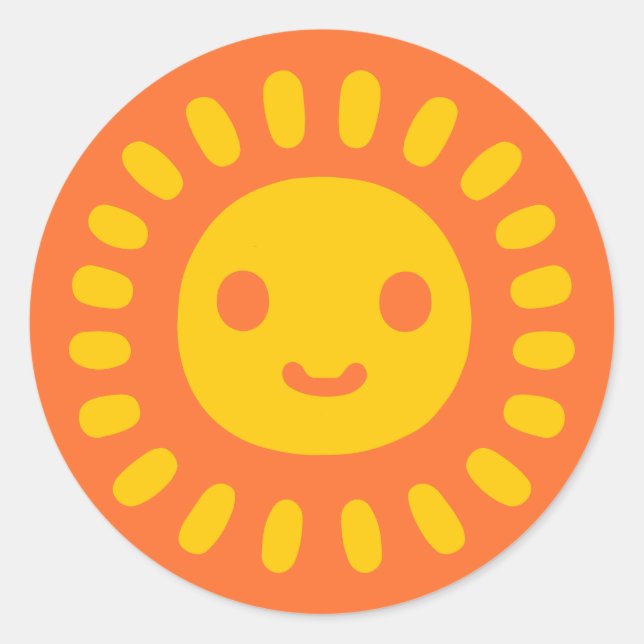 Yellow Sun Art Classic Round Sticker (Front)