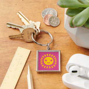 Yellow Sun Art Key Ring