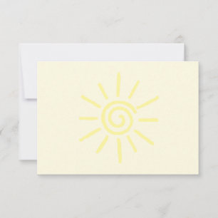 Yellow Sun Drawing Custom Card