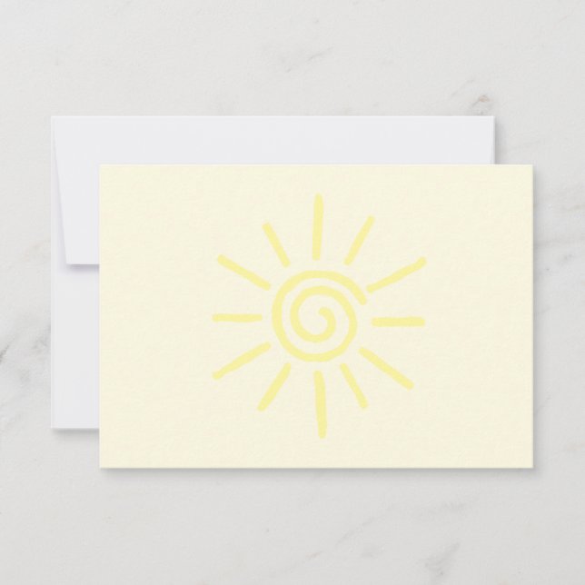 Yellow Sun Drawing Custom Card (Front)