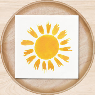 Yellow Sun First Birthday Party  Napkin