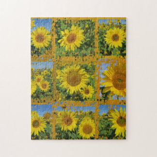 yellow sun flower summer blossom jigsaw puzzle