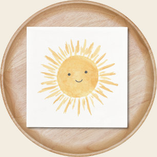 Yellow Sun Girl's Birthday Party Napkin