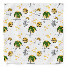 Yellow Sun Moon Stars Green Palm Tree Tattoos