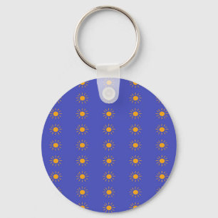Yellow sun pattern key ring