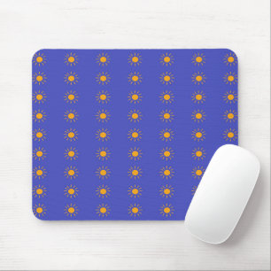 Yellow sun pattern mouse mat