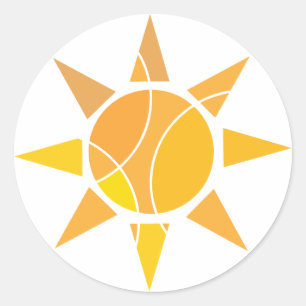 Yellow sun sticker