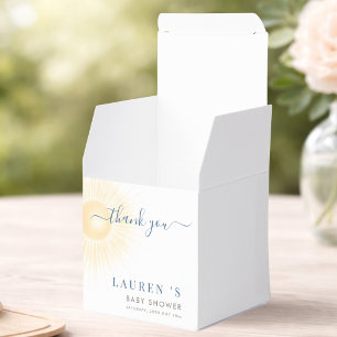 Yellow Sun Sunshine Baby Shower Thank you Favour Box