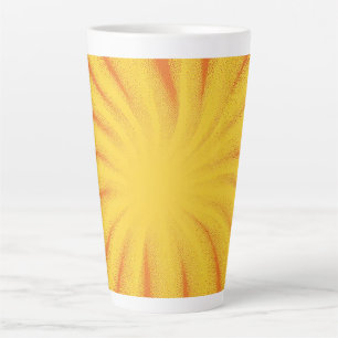 Yellow Sunburst Background – Retro Vintage Texture Latte Mug