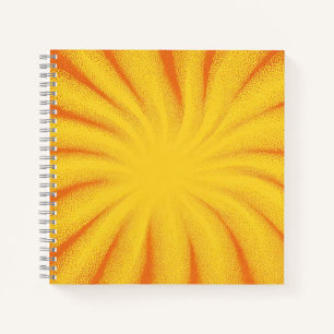 Yellow Sunburst Background – Retro Vintage Texture Notebook