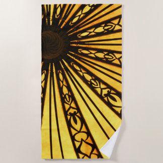 Yellow Sunburst Beach Towel