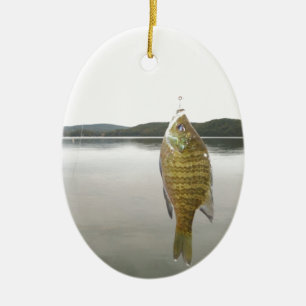 Yellow sunfish at Lake Arrowhead Ceramic Tree Decoration